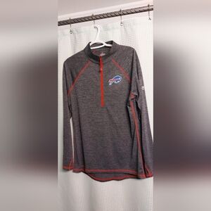Women's Majestic Gray Cool Base Pullover BUFFALO BILLS.  SIZE XL.